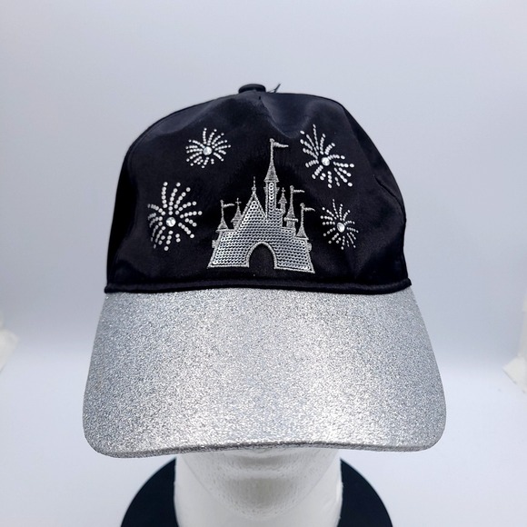 Disney Parks Accessories - Disney Parks Cinderella Castle Cap Hat Black With Silver Glitter and Rhinestones